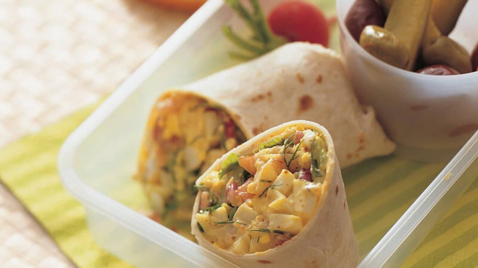 Dilled Shrimp and Egg Salad Wraps